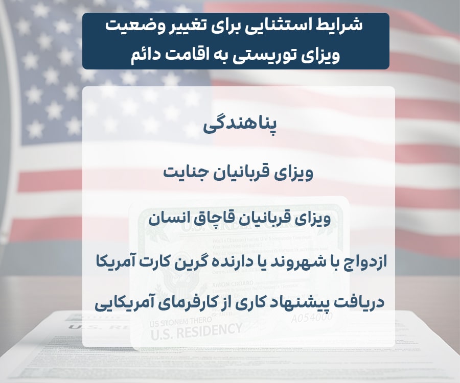 تبدیل ویزای توریستی به اقامت آمریکا